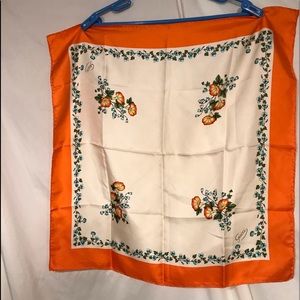 Vintage Gucci Silk Floral Rolled Edge Scarf